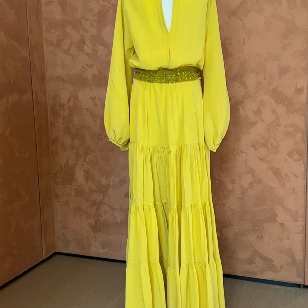Silvia Tcherassi Vibrant Yellow Long Sleeve Dress - Picture 3 of 4